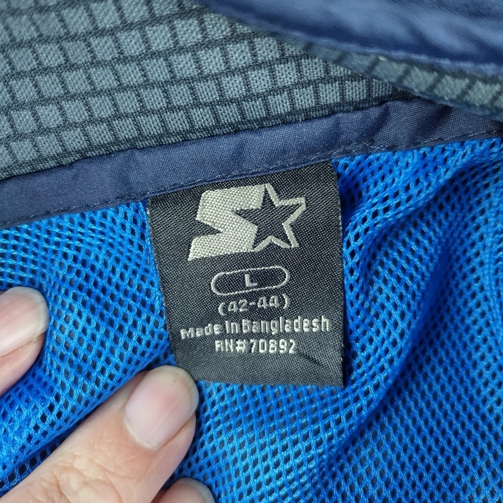 VTG Starter Men’s Large Jacket Windbreaker Blue Mesh Lined Lightweight Full Zip - Picture 2 of 10